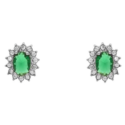Orecchini Gemma Verde Silver Freddy FJ-10002