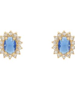 Orecchini Gemma Blu Gold Freddy FJ-10005