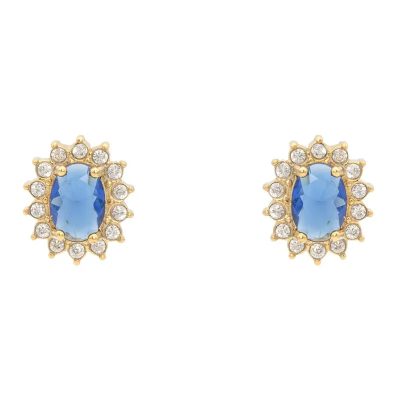 Orecchini Gemma Blu Gold Freddy FJ-10005