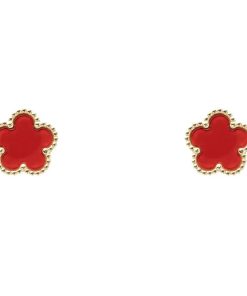 Orecchini Fiore Rosso Gold Freddy FJ-10020