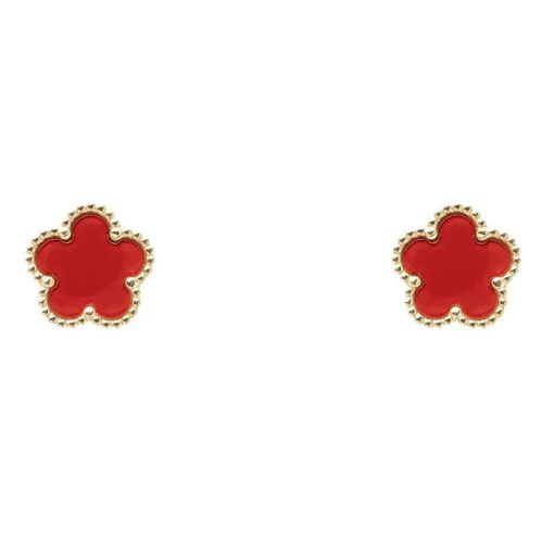 Orecchini Fiore Rosso Gold Freddy FJ-10020