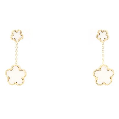 Orecchini Fiori Bianchi Gold Freddy FJ-10021