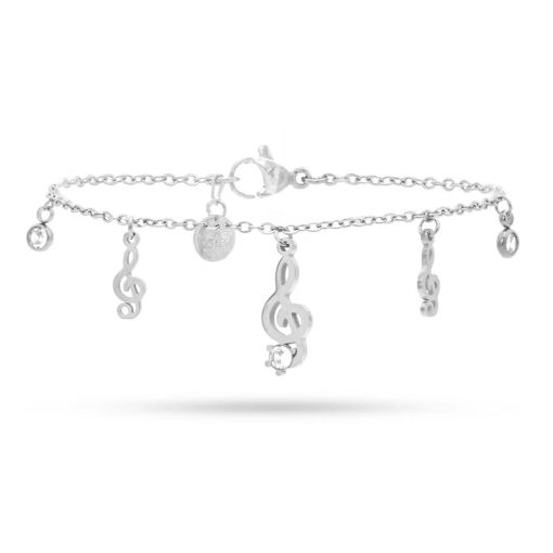 Bracciale Chiave di Violino e Gemme Silver Freddy FJ-20014