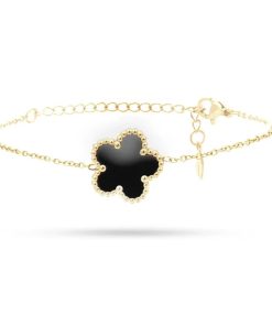 Bracciale Gold con Fiore Nero Freddy FJ-20018