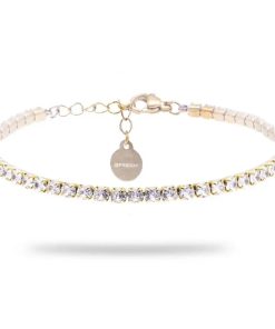 Bracciale Tennis Gold con Gemme Bianche - 3 mm Freddy FJ-20032