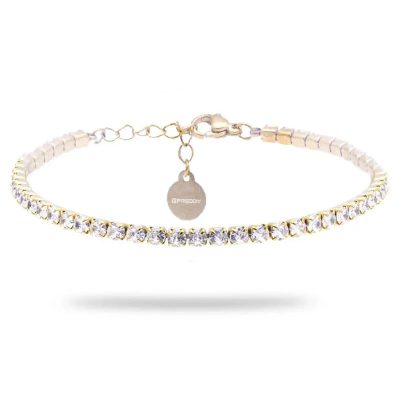 Bracciale Tennis Gold con Gemme Bianche - 3 mm Freddy FJ-20032
