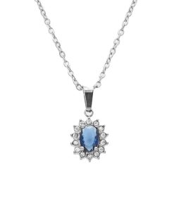 Collana Gemma Blu Silver Freddy FJ-30001
