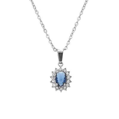 Collana Gemma Blu Silver Freddy FJ-30001