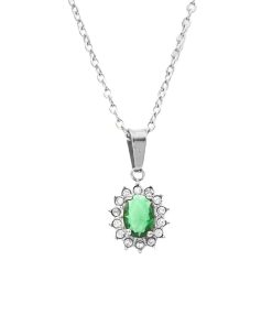 Collana Gemma Verde Silver Freddy FJ-30002