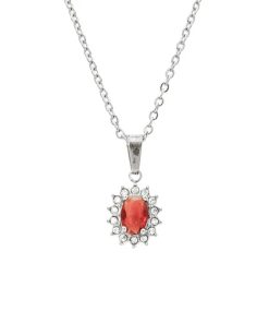 Collana Gemma Rossa Silver Freddy FJ-30003