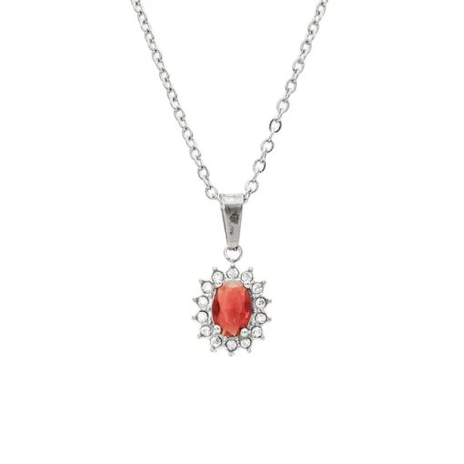 Collana Gemma Rossa Silver Freddy FJ-30003