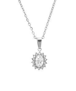 Collana Gemma Bianca Silver Freddy FJ-30004