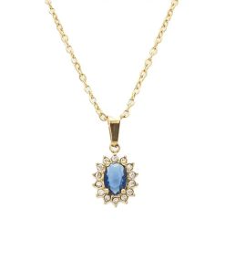 Collana Gemma Blu Gold Freddy FJ-30005