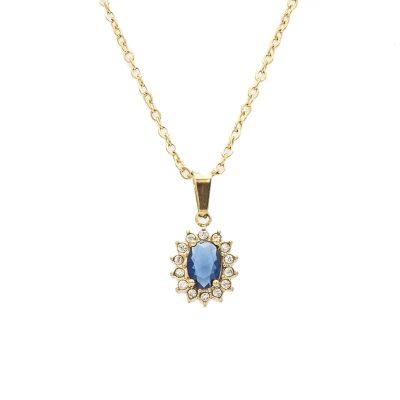 Collana Gemma Blu Gold Freddy FJ-30005