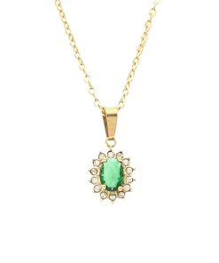 Collana Gemma Verde Gold Freddy FJ-30006