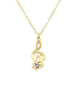 Collana Chiave di Violino Gold con Gemma Freddy FJ-30016