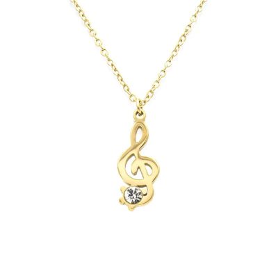Collana Chiave di Violino Gold con Gemma Freddy FJ-30016