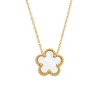 Collana Fiore Bianco Gold Freddy FJ-30017