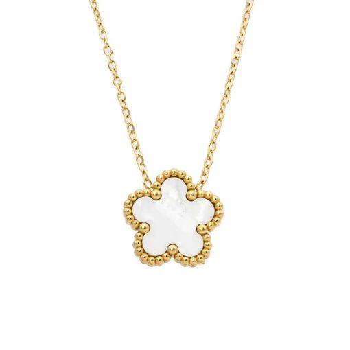Collana Fiore Bianco Gold Freddy FJ-30017