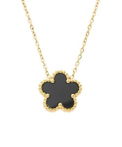 Collana Fiore Nero Gold Freddy FJ-30019