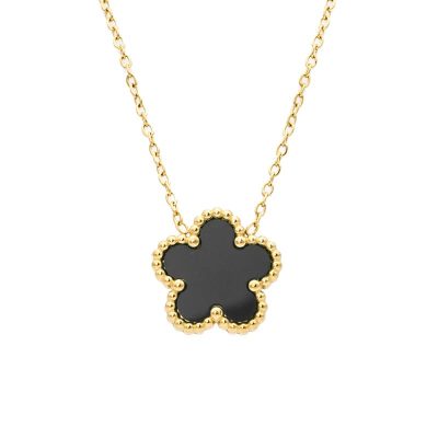 Collana Fiore Nero Gold Freddy FJ-30019