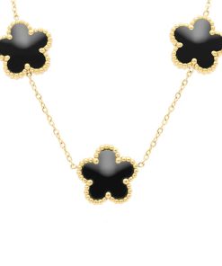 Collana Fiori Neri Gold Freddy FJ-30023