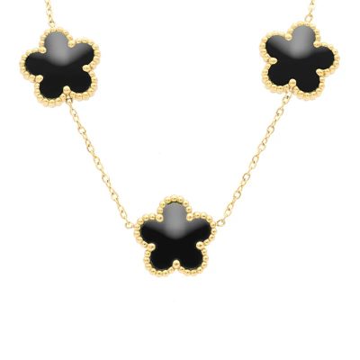 Collana Fiori Neri Gold Freddy FJ-30023