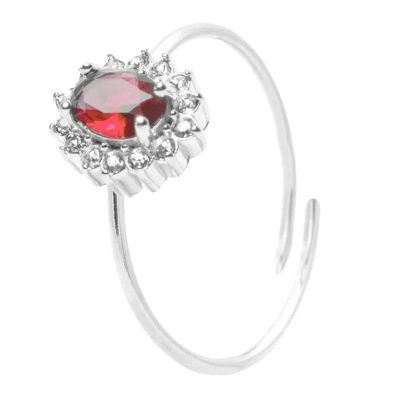 Anello Gemma Rossa Silver Freddy FJ-40003