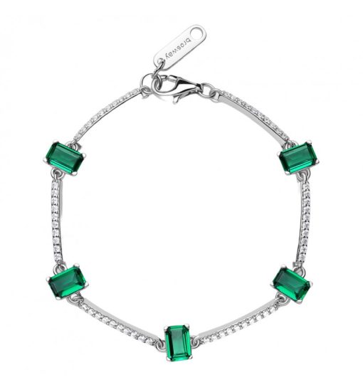 Bracciale semirigido Brosway FLG04 Fancy argento 925 con zirconi verde smeraldo