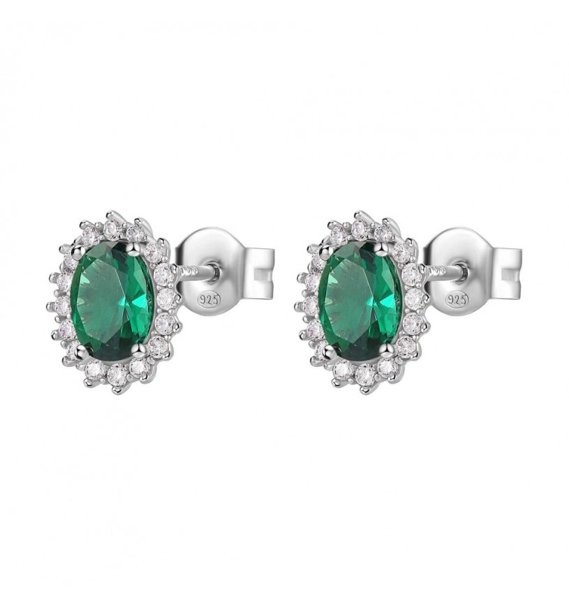 Orecchini Kate Brosway FLG14 argento 925 con zirconi verde smeraldo