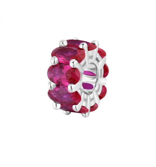 Charm Brosway FPR01 Fancy argento 925 con oval zirconi rubino