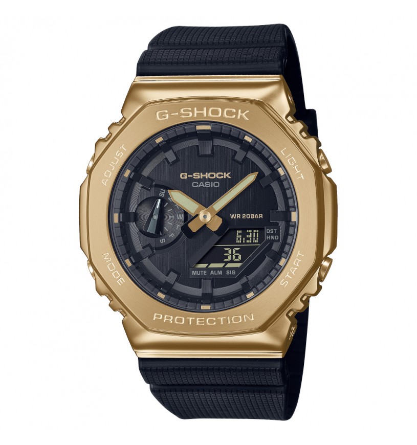 Casio G-Shock GM-2100G-1A9ER analogico digitale nero con lunetta dorata