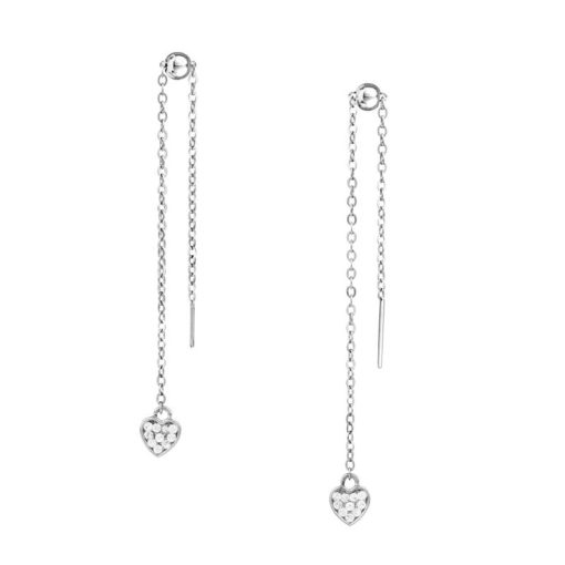 Orecchini Essential pendenti cuore e zirconi silver Liu Jo LJ2172