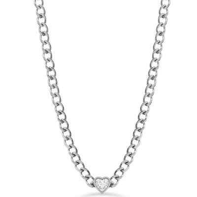 Collana Liu Jo LJ2317 acciaio a catena con centrale zircone bianco donna