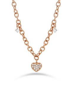 Collana  Liu Jo LJ2321 acciaio a catena ramata con zirconi e cuore