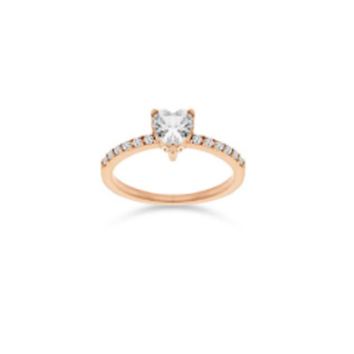 Anello Liu Jo LJ2438M18 acciaio ramato con zirconi forma cuore bianco misura 18