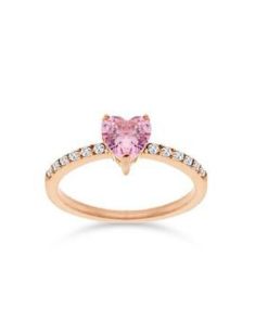 Anello Liu Jo LJ2439M18 acciaio ramato con zirconi forma cuore rosa misura 18