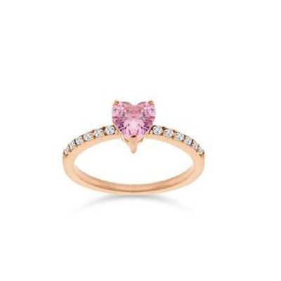 Anello Liu Jo LJ2439M18 acciaio ramato con zirconi forma cuore rosa misura 18