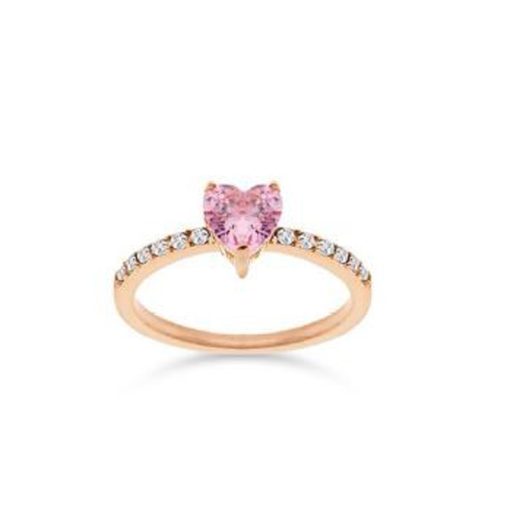 Anello Liu Jo LJ2439M18 acciaio ramato con zirconi forma cuore rosa misura 18