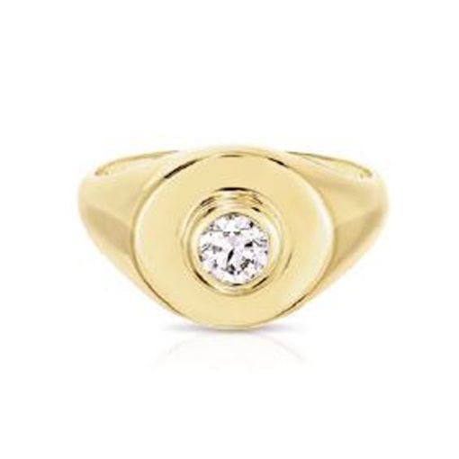 Anello Liu Jo LJ2498M14 acciaio dorato base tonda con zircone tondo misura 14
