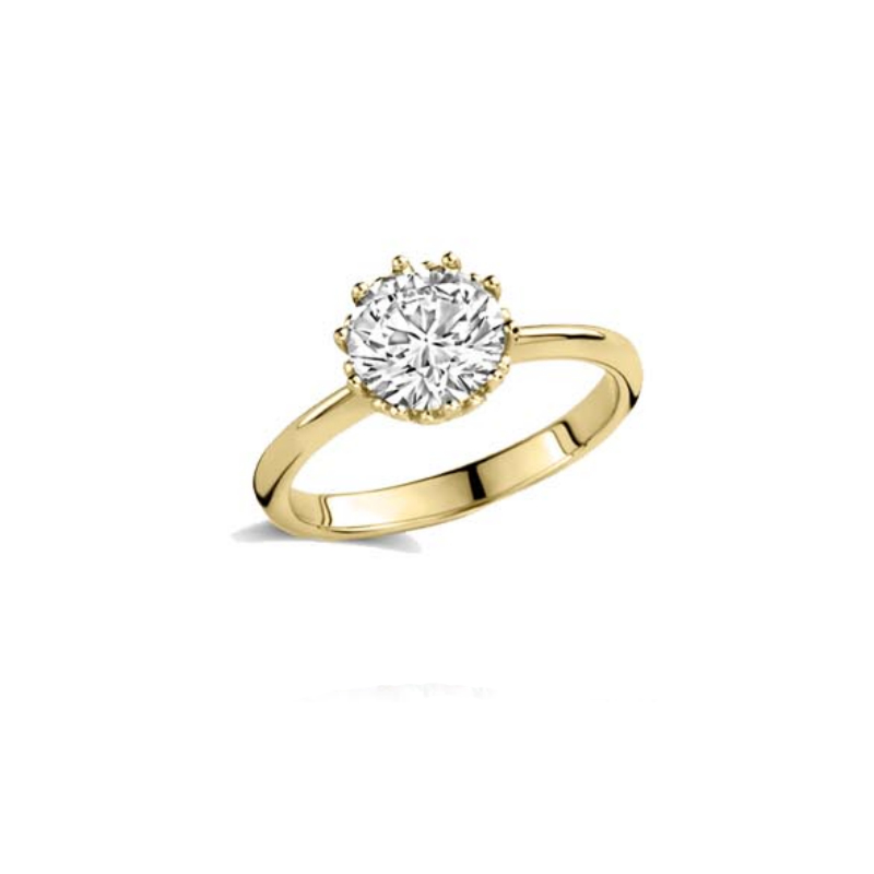 Anello solitario Liu Jo LJ2508M14 acciaio dorato con zircone bianco