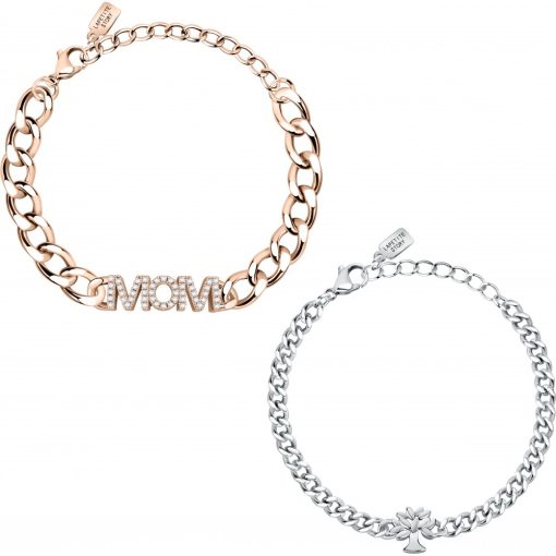 Gioielli La Petite Story LPS05ASF62 kit bracciali acciaio e ramato con scritta mamma e albero della vita