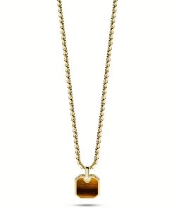 Collana acciaio dorato pietra onice marrone 55cm Liu Jo MLJ414
