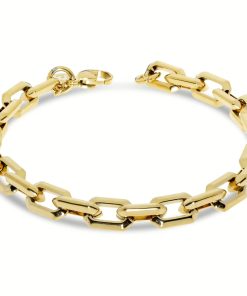 Bracciale uomo acciaio dorato catena larga 21cm Liu Jo MLJ431