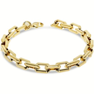 Bracciale uomo acciaio dorato catena larga 21cm Liu Jo MLJ431
