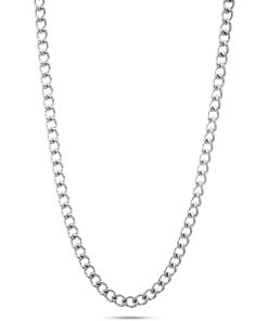 Collana uomo acciaio silver a catena larga 55cm Liu Jo MLJ432