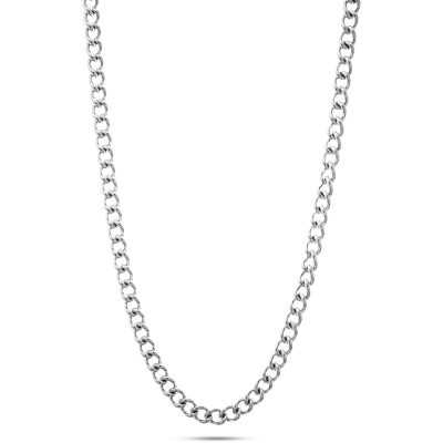 Collana uomo acciaio silver a catena larga 55cm Liu Jo MLJ432