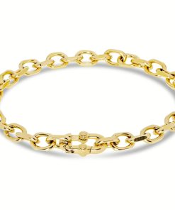 Bracciale uomo dorato catena larga 21cm Liu Jo MLJ459