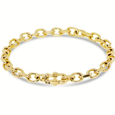 Bracciale uomo dorato catena larga 21cm Liu Jo MLJ459