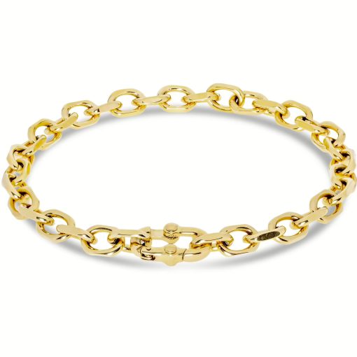 Bracciale uomo dorato catena larga 21cm Liu Jo MLJ459